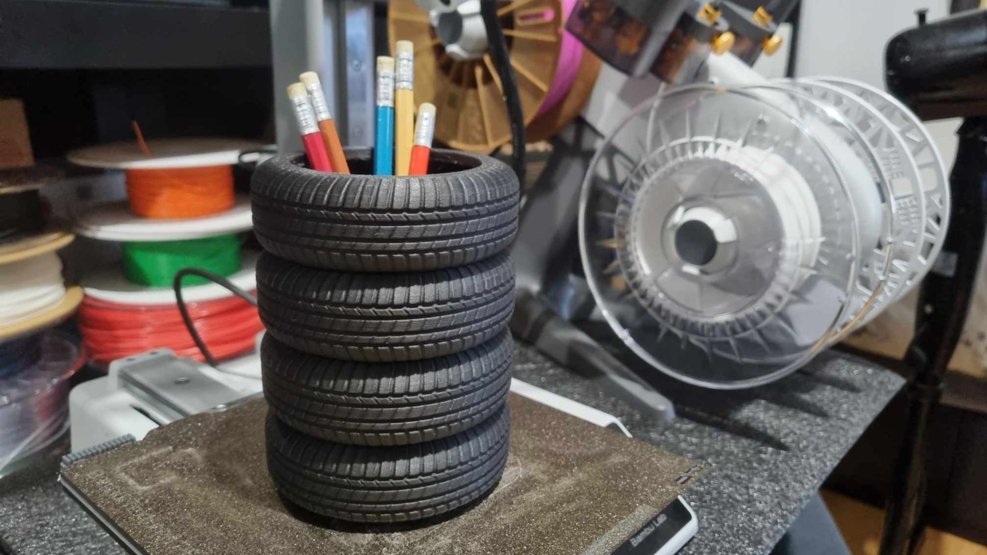 Organizador de escritorio y portalápices neumático estilo Bridgestone - Imagen 2