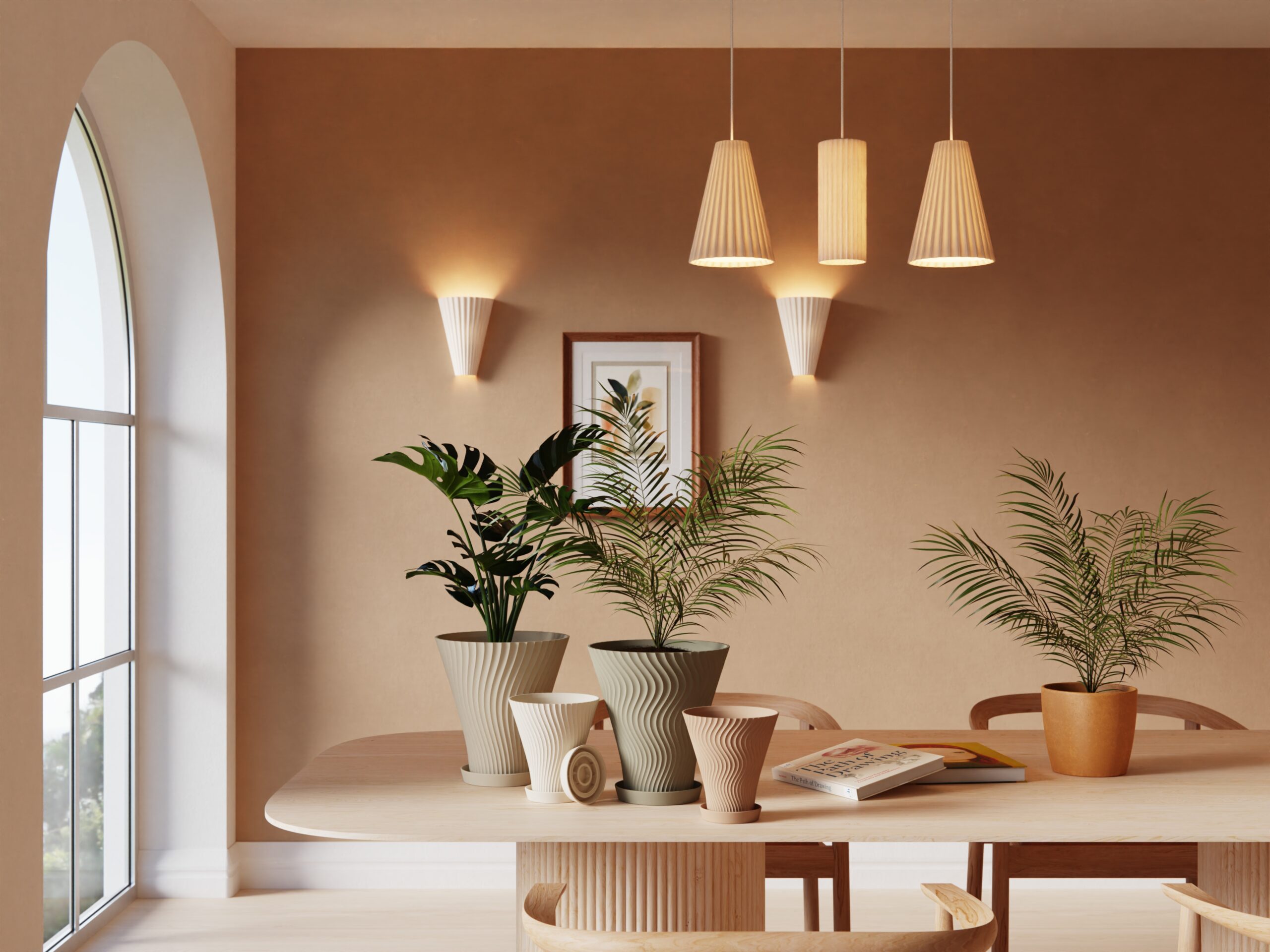 Maceta ondulada estilo escandinavo - Imagen 3
