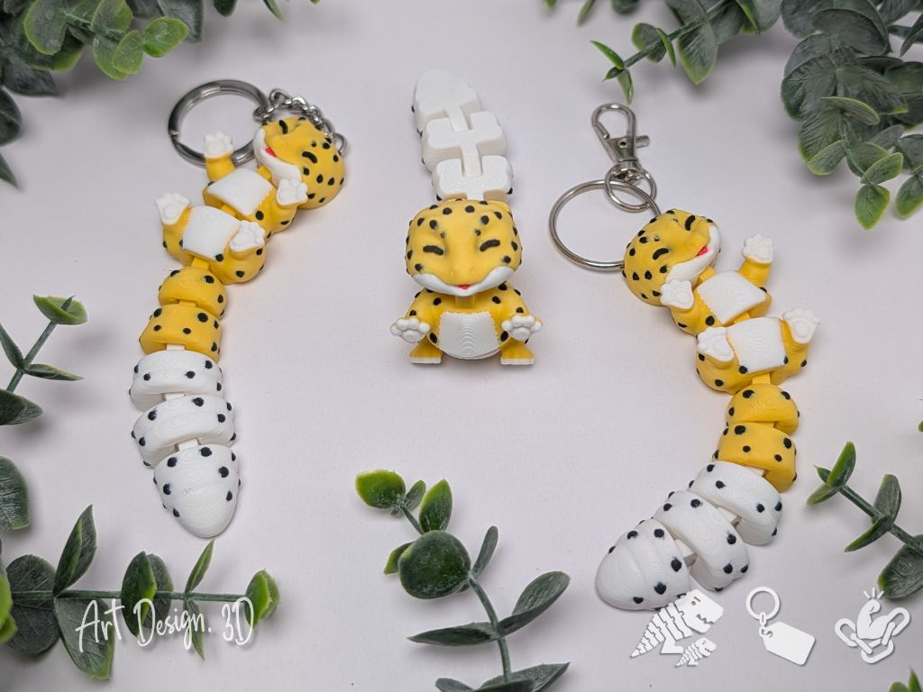 Geco leopardo de cola larga articulado