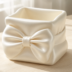 Caja de almacenamiento con moño chiquito y delicado
