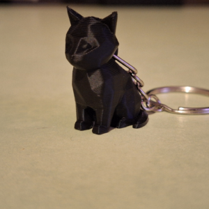 Llavero gato low poly tierno