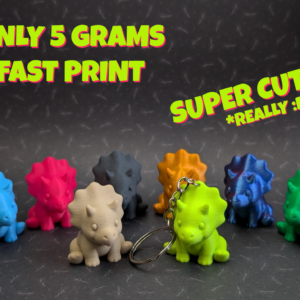 Mini triceratops tierno + Llavero