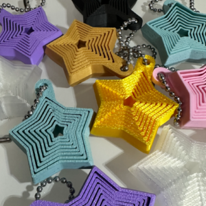 Llavero antiestrés con forma de estrella