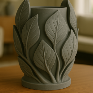 Florero con forma de hoja - Organizador decorativo verde y sereno