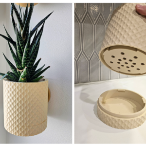 Macetero de pared diseño Diamante con bandeja recolectora oculta