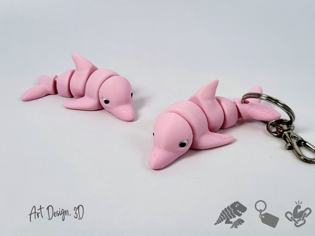 Delfín rosado articulado